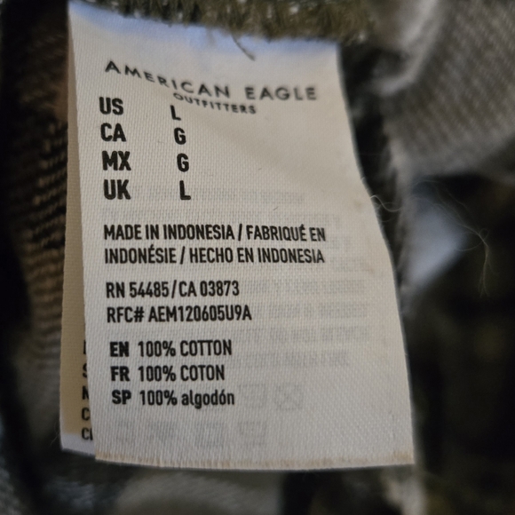 American Eagle Womens Oversized Plaid Shirt - Black and White, NWOT, L - Picture 4 of 8